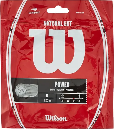 WILSON Natural Gut - Juego de cuerdas de tenis, color blanco