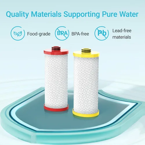 Miniatura 8 de AQUA CREST WF52-R Filtro de Agua de Repuesto para Repuesto de Filtro Aquasana® AQ-5200R AQ-6200 Filtro de Agua Claryum® de 2 Etapas Bajo el Rojo