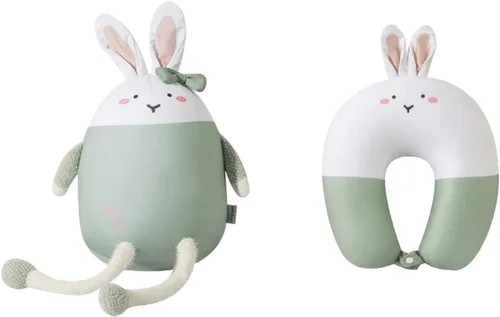 Miniatura 7 de Almohada de viaje 2 en 1 con cremallera y cuello en forma de U, bonita almohada de apoyo para el cuello de pingüino, almohada de viaje suave