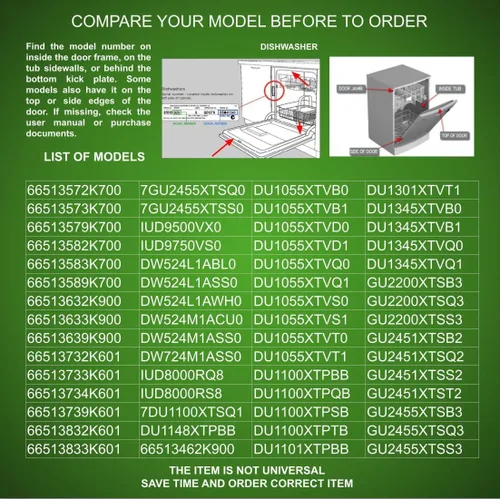 Miniatura 5 de W10084142 compatible con Whirl. Kenm. Placa de control de lavavajillas WPW10084142 Rev A B C D E F G H