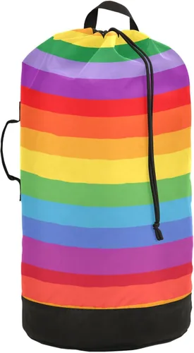 Miniatura 32 de Mochila de lavandería con hojas de estilo bohemio beige con correas ajustables para el hombro, bolsa de lavandería sucia para viajes, campamento