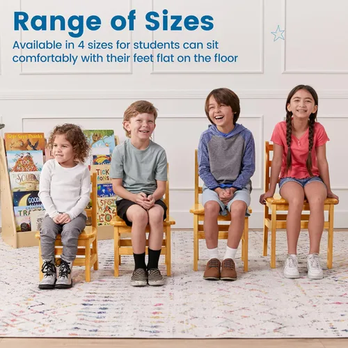 Miniatura 5 de Silla ECR4Kids montada con espalda escalonada de 3 peldaños, Natural, 2