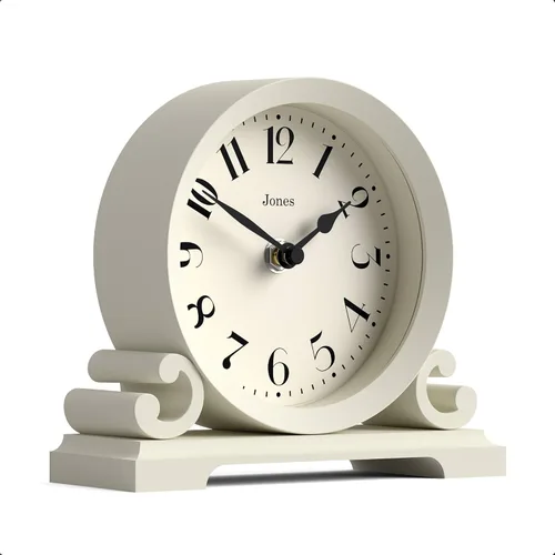 Miniatura 8 de JONES CLOCKS® Reloj de repisa Saloon Diseño tradicional de doble scroll Verde Estilo clásico contemporáneo para escritorio, mesa, estante