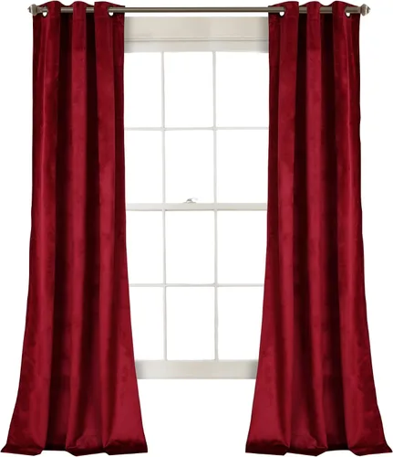 Miniatura 21 de Lush Decor Prima Velvet Sólido - Par de paneles de cortinas para ventana con ojales de filtrado de luz, 95" L x 38" A, Negro