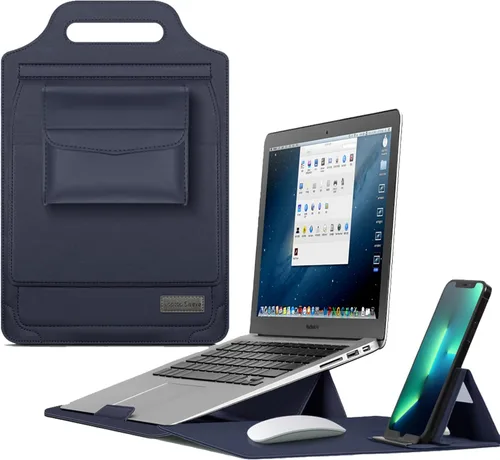 IVY Fundas portátiles para portátiles de 13 y 14 pulgadas con bolso Soporte para computadora portátil Soporte para teléfono Bolsa de almacenamiento