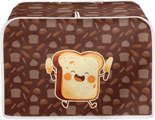 Miniatura 23 de Cubierta acolchada de poliéster para tostadora de tablero de madera de girasol para tostadora de dos rebanadas, protección contra el polvo