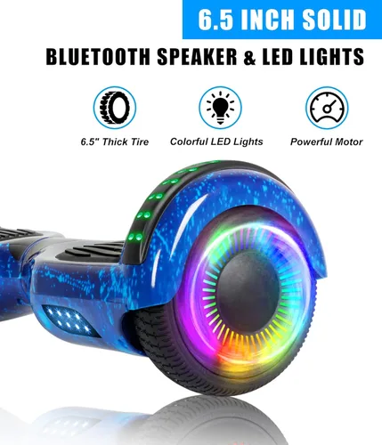 Miniatura 3 de SISIGAD Accesorio para asiento de scooter, 6.5 pulgadas, auto equilibrante, Go Kart, con Bluetooth y luces LED 6.5" azul+azul