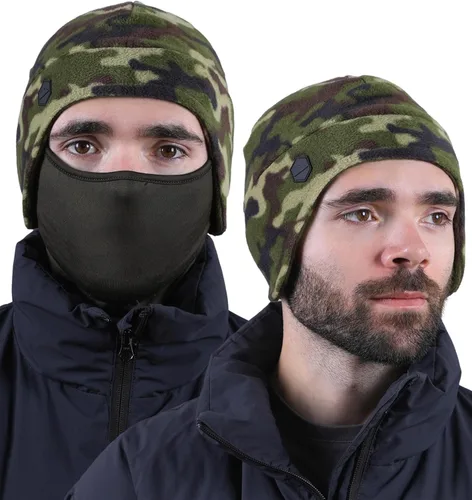 Miniatura 19 de Tough Headwear Skull Cap with Mask Men, Winter Running Gear, Motorcycle Winter Gear, Helmet Liners, Ski Hat, Thermal Beanie