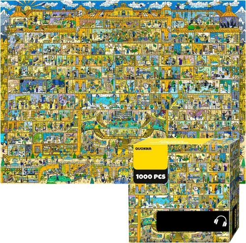 Miniatura 10 de QUOKKA Rompecabezas de 1000 piezas para adultos, dioses egipcios, rompecabezas para adultos con tareas secretas e historia de audio inmersiva
