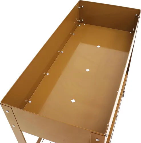 Miniatura 9 de Sunnydaze Cama de jardín elevada de acero galvanizado, juego de 2 jardineras elevadas, uso individual o conectado, cuenta con estante de Marrón