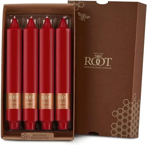 Miniatura 24 de Root Candles Velas de Cena Sin Aroma Juego de Velas en Caja de Mezcla Premium de Cera de Abeja, 9 Pulgadas, Rosa Polvoriento, 4 Unidades Rosa