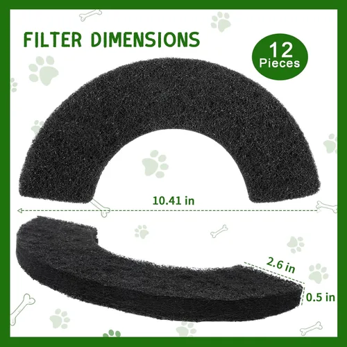 Miniatura 6 de Paquete de 12 Filtros de Carbón Compatibles con el Modelo 4, Filtros de Caja de Arena para Gatos de Repuesto para Absorber Olores, Controlar