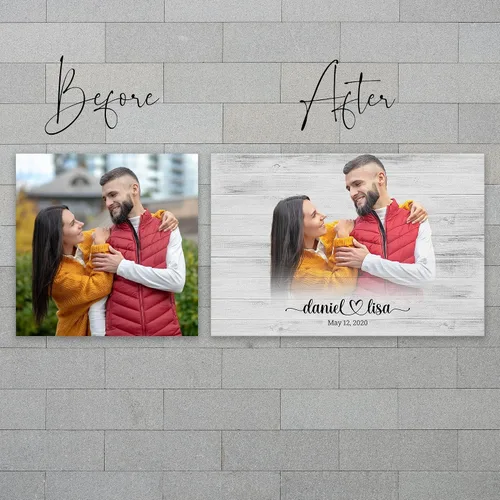 Miniatura 7 de Awesometik Regalos de boda personalizados para parejas, pintura en madera, retrato de boda, regalo de despedida de soltera, regalo de foto