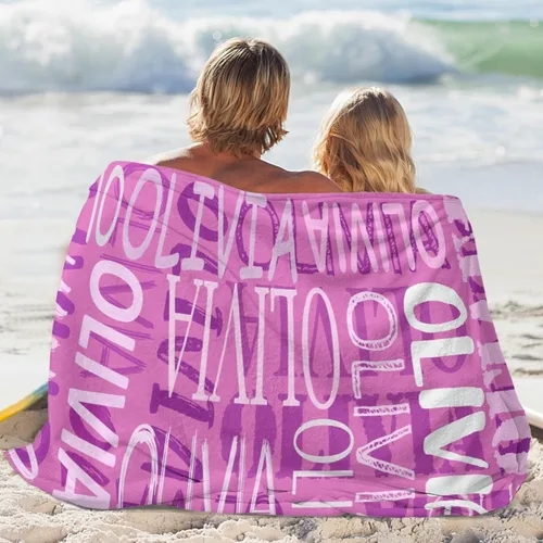 Miniatura 4 de Mantas personalizadas con nombre para bebé, niño, niña, mantas súper suaves con nombre para niños y adultos, manta con nombre para cumpleaños