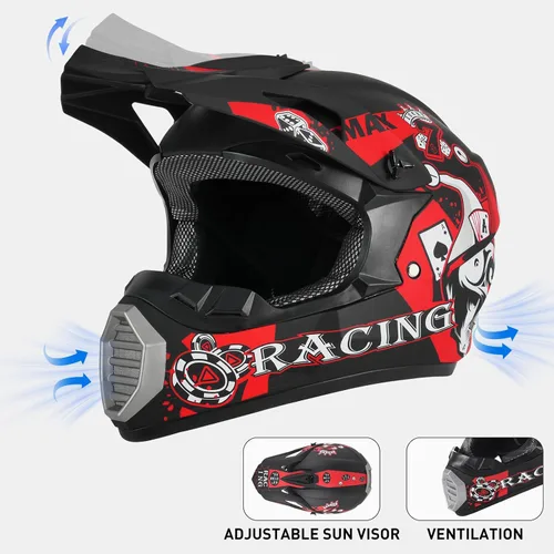 Miniatura 4 de SPARK DOT Certified Youth Motocross Helmet Kids Dirt Bike Helmets - Full Face, Lightweight & Breathable for Off-Road E-Bike BMX MX ATV