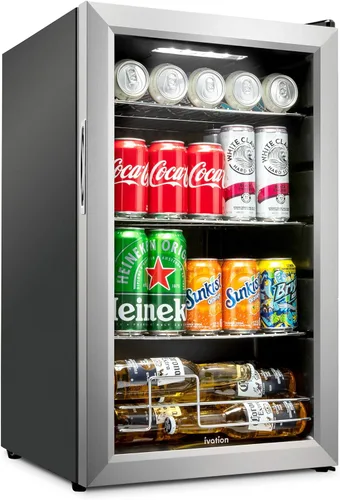 Miniatura 7 de Ivation – Refrigerador de bebidas para 101 latas. Mini refrigerador de bebidas ultra fresco independiente para cerveza, cócteles, refrescos, jugos