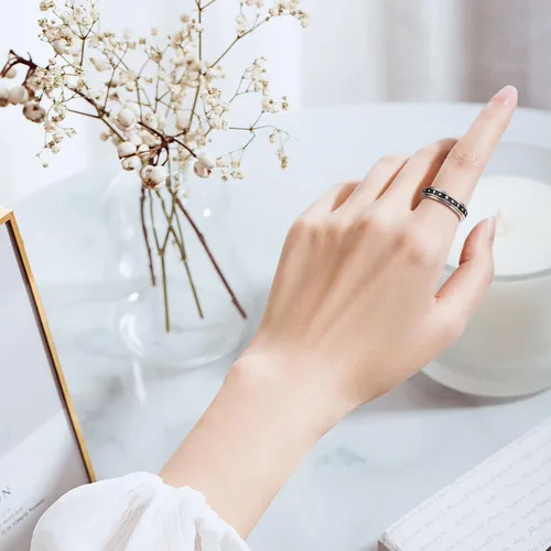 Miniatura 11 de Yearace Anillos giratorios para aliviar la ansiedad, anillo de plata de ley 925 para TDAH y alivio del estrés para mujeres