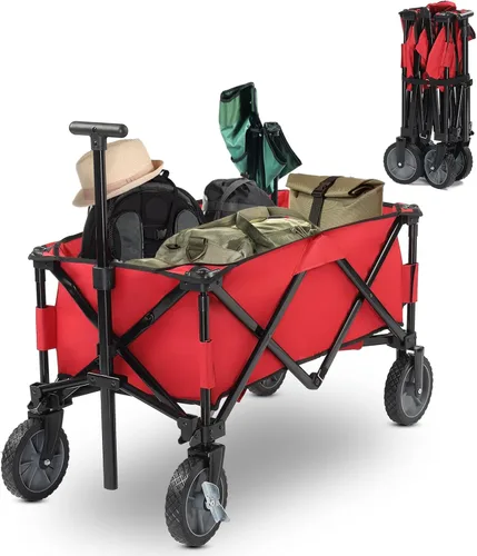 Miniatura 11 de Carro plegable, playa con ruedas grandes para arena, carrito de comestibles, ruedas todo terreno, comestibles de jardín para compras, picnic
