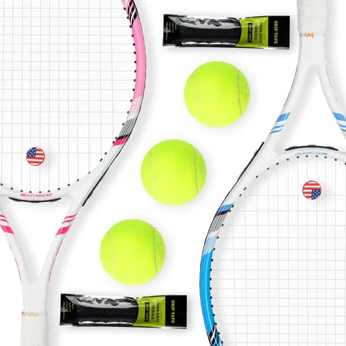 Miniatura 9 de Raqueta de tenis profesional para adultos, 2 jugadores de 27 pulgadas, raqueta de tenis de velocidad aceptable para principiantes y profesionales 2