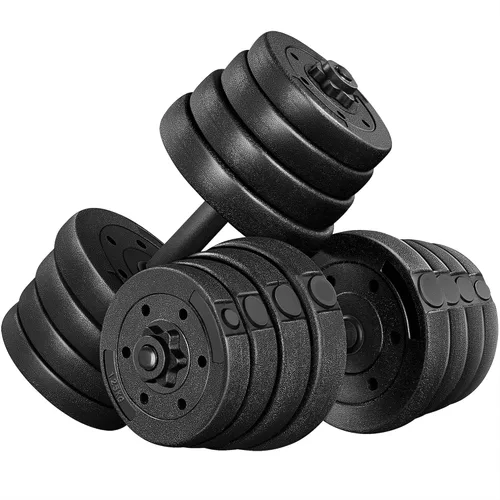 Yaheetech Juego de mancuernas ajustables, pesas para ejercicio y fitness, con 4 collares Spinlock para mujeres y hombres, gimnasio en casa,