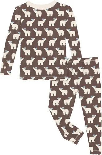 Miniatura 30 de KicKee Pants Conjunto de pijama de manga larga con estampado de piezas