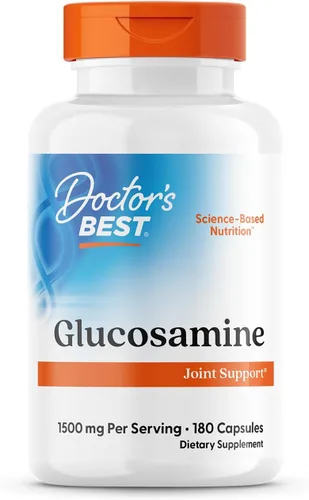 Doctor's Best Suplemento de glucosamina para hombres y mujeres – Glucosamina 1500 mg por 2 cápsulas, apoyo para la salud de las articulaciones para