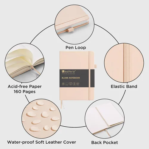 Miniatura 3 de &And Per Se - Cuaderno en blanco, 160 páginas, 5.7 x 8 pulgadas, cuaderno de rayas estrechas con papel grueso para escribir, cuaderno de tapa dura