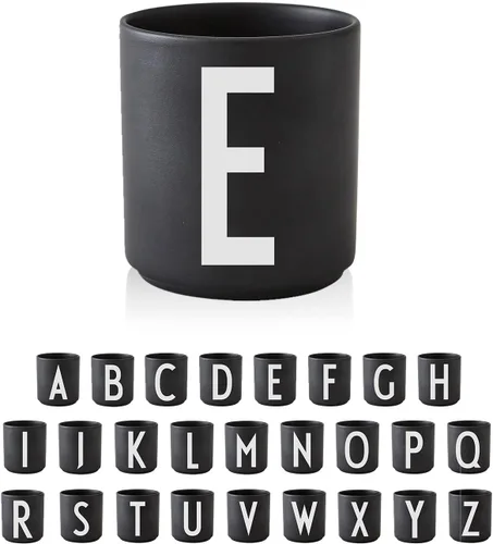 Design Letters Taza de café con inicial A-Z | Taza de café de Navidad con monograma para hombres, mujeres, tazas de porcelana de 11 onzas, taza de