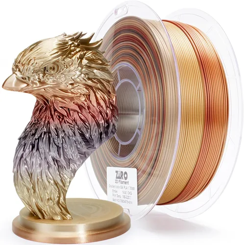 Miniatura 32 de ZIRO Filamento PLA, Filamento de Impresora 3D de Seda de Coextrusión de Triple Color 1.75mm, para Bolígrafo de Impresora 3D, Carrete PLA Multicolor