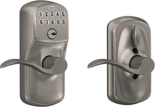 Miniatura 27 de SCHLAGE FE595 CAM 622 GEO Entrada con teclado con cerradura electrónica Flex, negro mate