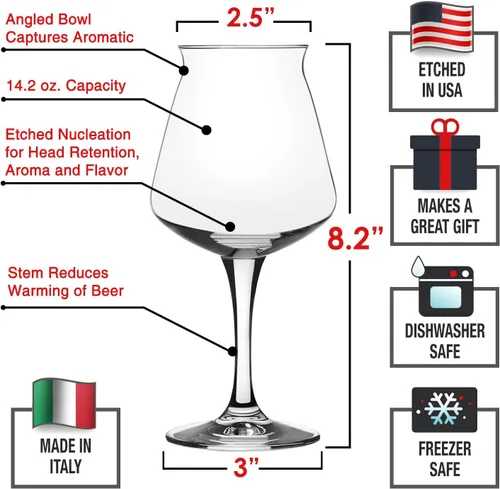 Miniatura 2 de Nucleated Teku 3.0 - Vaso de cerveza con tallo de Rastal - Vasos de nucleación para una mejor retención de la cabeza, aroma y sabor, vaso de cerveza