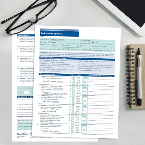 Miniatura 2 de ComplyRight Formulario de evaluación de desempeño 8-1/2" x 11" Gestión de recursos humanos y empleados Paquete de 50
