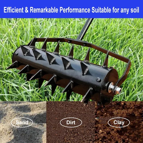 Miniatura 6 de Aireadores de césped, jardines, patios, suelo suelto en tierras de cultivo, herramienta aireadora de césped de jardinería, aireador de alta