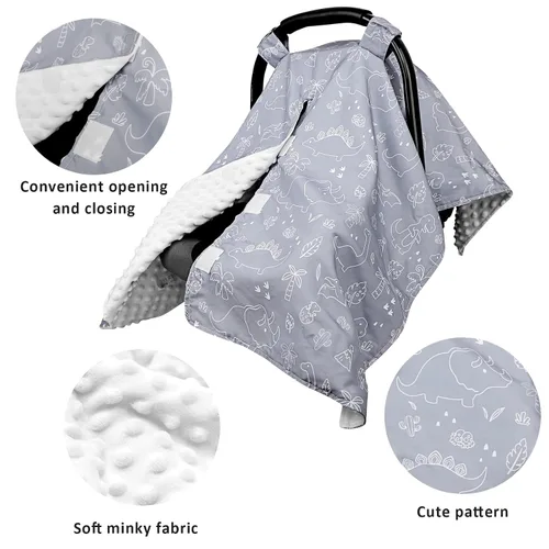 Miniatura 2 de Fundas para asiento de coche para bebés, Toldo con apertura Peekaboo para asiento de coche infantil para niños y niñas, cubiertas de lactancia 2