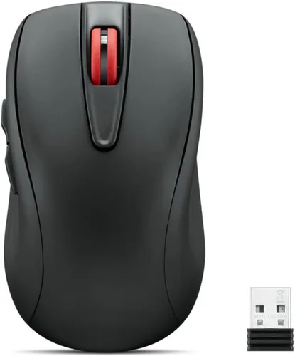 Lenovo Ratón recargable USB-C silencioso (WL500) - Botones silenciosos, recargable USB-C, agarre ambidiestro, DPI ajustable - Receptor de