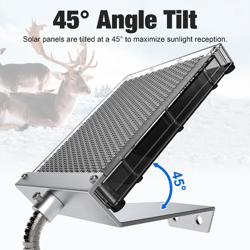 Miniatura 4 de Cargador de batería de panel solar de 12 V para alimentador de ciervos, panel solar impermeable de 1.7 W con soporte de montaje y clips de cocodrilo