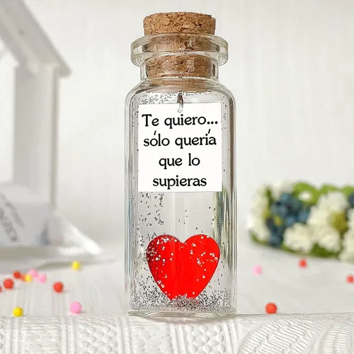 Miniatura 5 de Kseniya Revta Mensaje romántico en una botella para regalar a tu novio o novia - Tarro de los deseos con una tarjeta para tu esposo o esposa