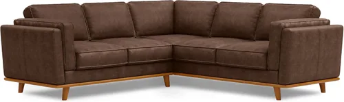Miniatura 7 de Valencia Artisan - Sofá de cuero completo de 88 pulgadas, sofá de piel de napa italiana pura, acento de madera maciza, máxima comodidad, color Coñac