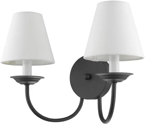 Miniatura 2 de Livex Lighting 5272-04 Mendham - Aplique de pared con 2 luces, negro, blanco