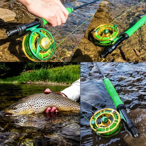 Miniatura 6 de Sougayilang Kit Combo de Iniciación de Pesca con Mosca Estándar, Caña de Mosca de 9 Pies Peso 5/6 con Mango SuperPolymer, Accesorios, Estuche