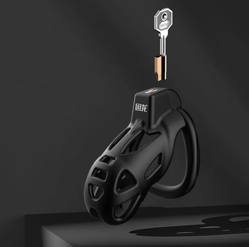 Miniatura 5 de Dispositivo de castidad para hombres con 3 anillos para hombres, 4 tamaños diferentes de dispositivo de jaula de castidad masculina con llave