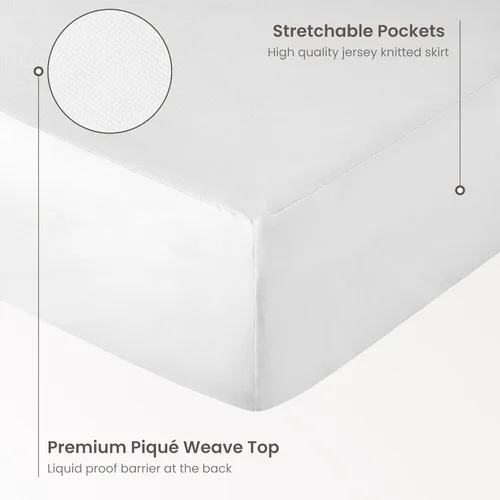 Miniatura 3 de Bioweaves Protector de colchón impermeable de algodón orgánico de jersey de tamaño Full 54" x 75" Funda de colchón con certificación GOTS