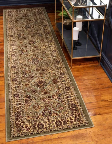 Miniatura 14 de Unique Loom - Colección Voyage - Alfombra redonda tradicional oriental, marrón, Polipropileno, Marrón/Rojo