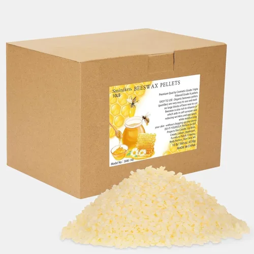 Pellets de cera de abeja de 10 libras para hacer velas, pellets de cera de abeja para piel, cuentas de cera de abeja, cera de abejas a granel para