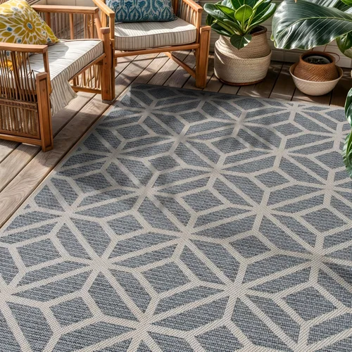 Miniatura 18 de Rugshop Alfombra geométrica contemporánea para interiores y exteriores, lavable para sala de estar, comedor y oficina, 7 pies 10 pulgadas x 10 pies