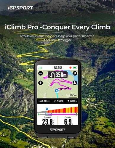 Miniatura 5 de iGPSPORT BiNavi Bike Computer, 3.5‘’ Touch Screen Map Navigation Music Control Climb Tips, Wireless GPS Cycling Computer