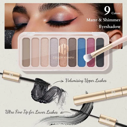 Miniatura 5 de Color Nymph Kit de maquillaje para adolescentes, juego de maquillaje para niñas con bolsa de cosméticos incluida paleta de sombra de ojos de 9 #03