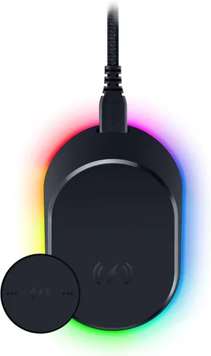 Razer Mouse Dock Pro con Puck de Carga Inalámbrica: Carga Inalámbrica Magnética - Transceptor HyperPolling 4K Hz Integrado - Base Antideslizante -