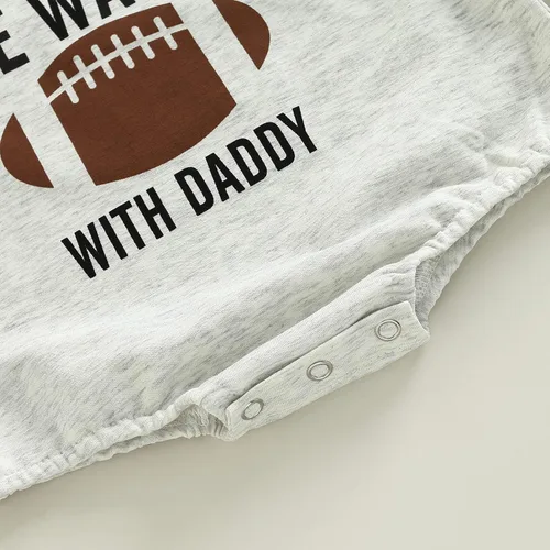 Miniatura 5 de Muasaaluxi Ropa para bebé recién nacido, niñas y niños, los domingos, con texto en inglés We Watch Football with DaddyMom, sudadera para el otoño