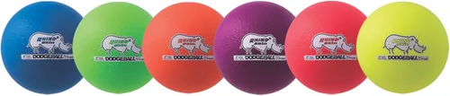 Champion Sports® Rhino Skin® Juego de pelotas de eva de bajo rebote y unidades individuales para patio de juegos, educación física, patio trasero y